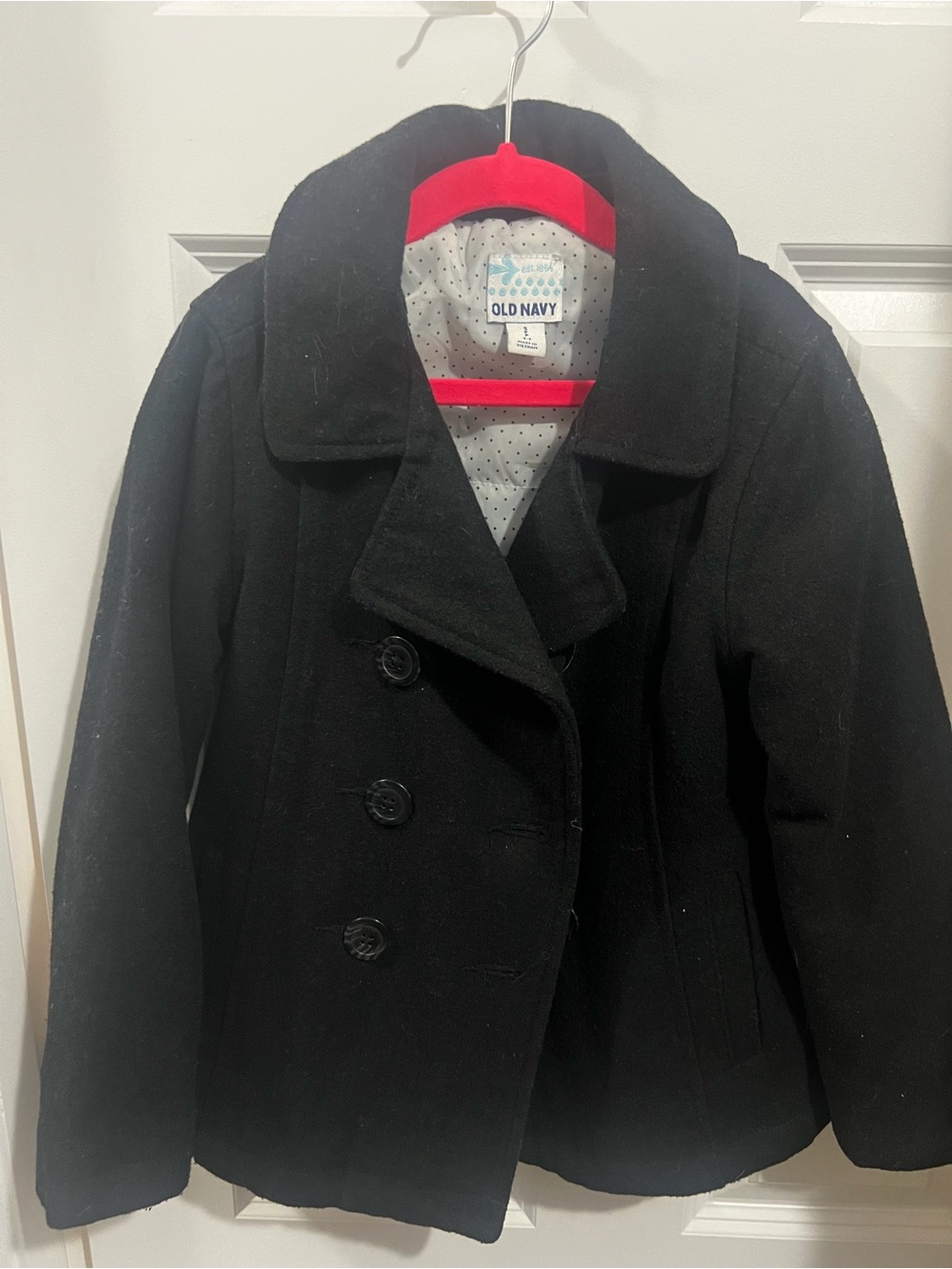 Old Navy Black Double-Breasted Peacoat